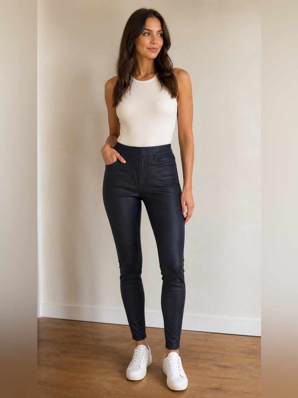 TRACTR Shimmery Dark Navy Blue Jeggings premium Denim Collection Sz 0/25